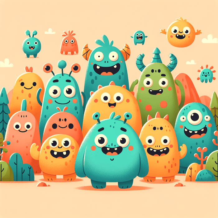 Friendly Monster Mania Paint By Color