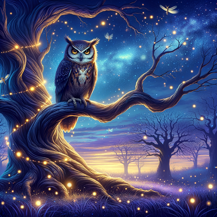 Magical Owl Twilight Paint By Diamonds