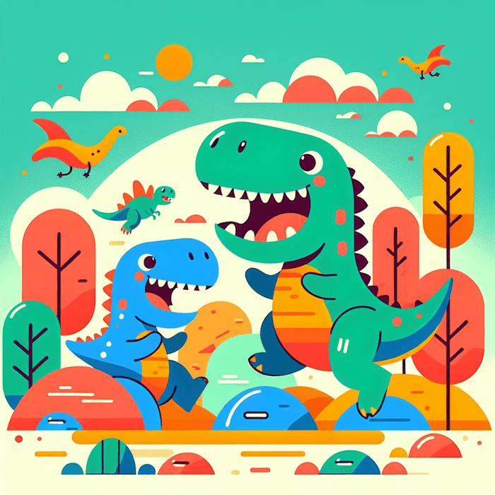 Doodle Dinosaurs Paint By Color