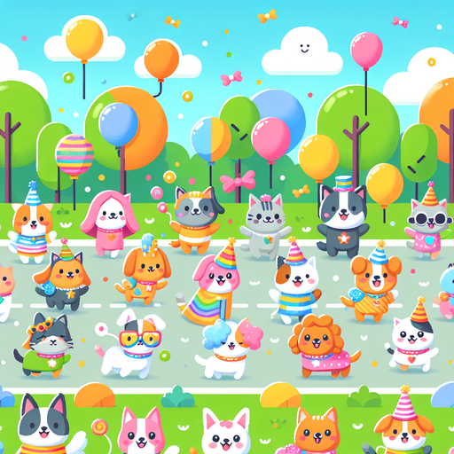 Pet Parade Party Painting Diamond Kit