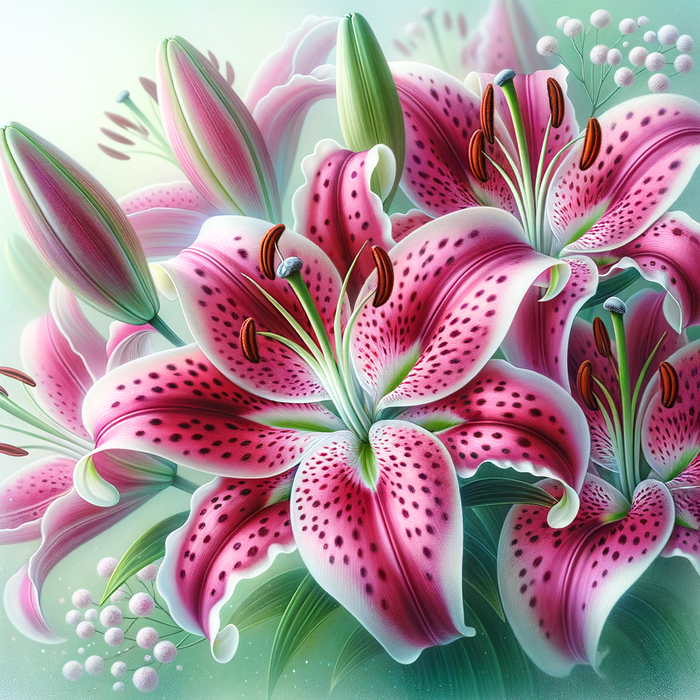 Captivating Stargazer Lilies Paint By Diamonds Art