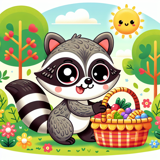 Giggles The Raccoon Painting By Diamonds Kit