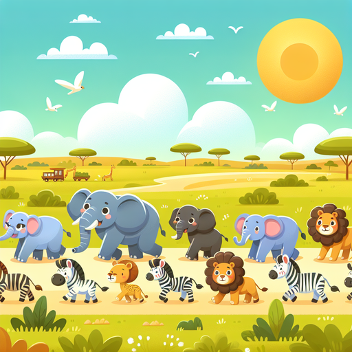 Sunny Safari Animals Parade Paint By Diamonds Kits