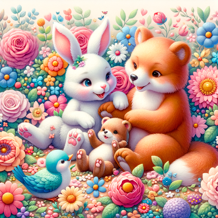 Sweet Animal Friends Painting By Diamonds Kit