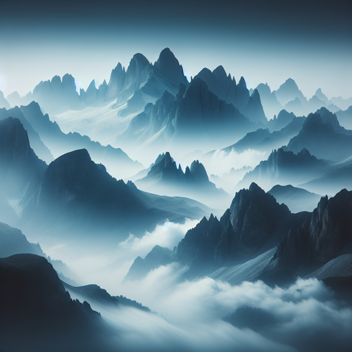 Mountain Peaks And Mist Painting By Diamonds Kit