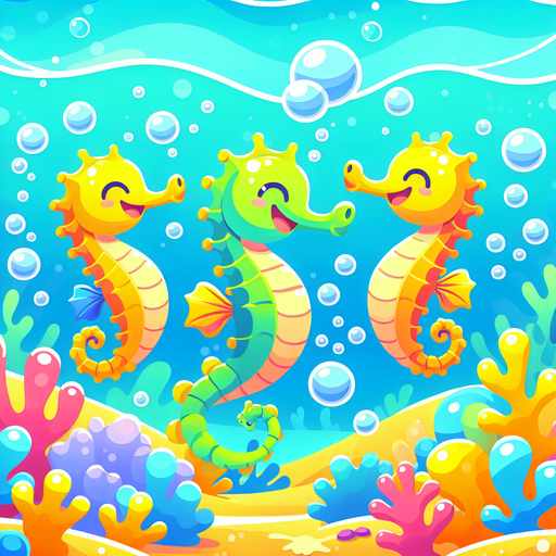 Silly Seahorse Squad Paint By Diamonds