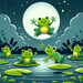 Magical Frogs' Lilypad Festival Paint By Diamonds Art