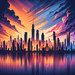 Inspiring City Skyline Painting By Diamonds Kit