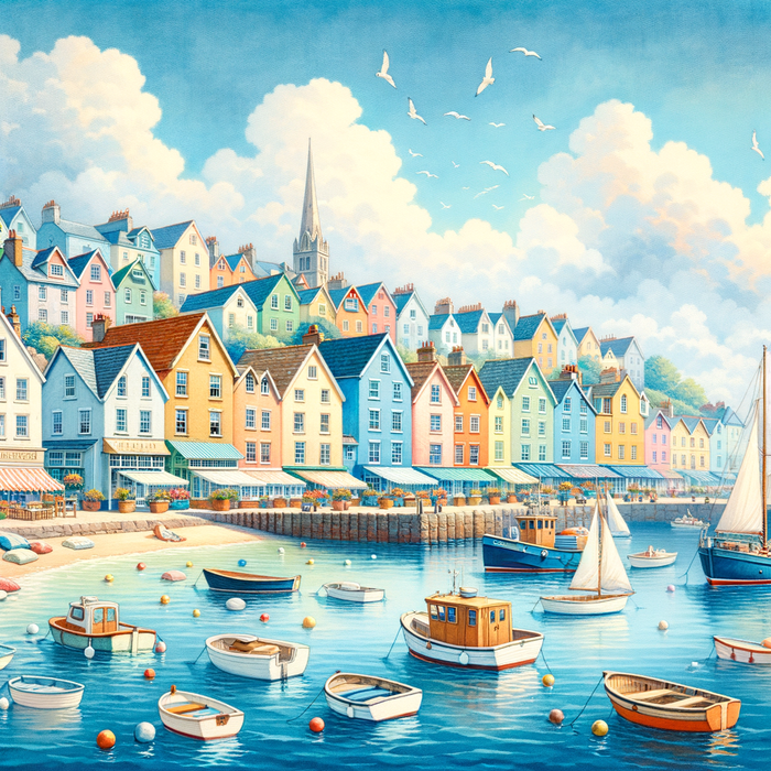 Charming Seaside Town Paint By Diamond