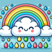 Bubbly Rainbow Cloud Paint By Diamonds