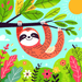 Happy Sloth On A Branch Paint By Diamonds