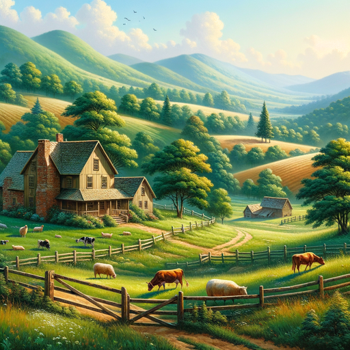 Charming Country Landscape Paint By Diamonds Art