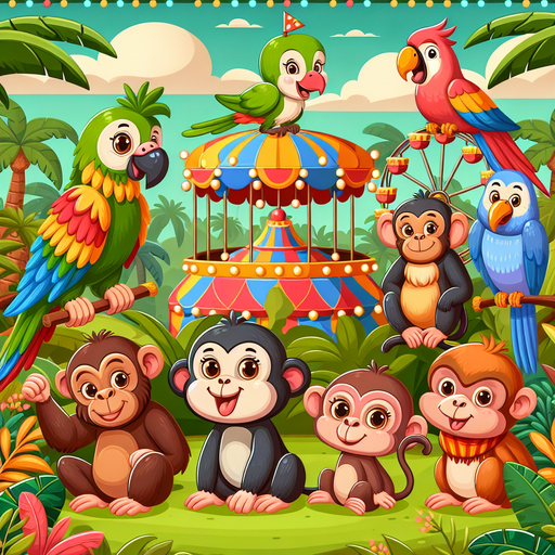 Jungle Animal Carnival Painting Diamond Kit