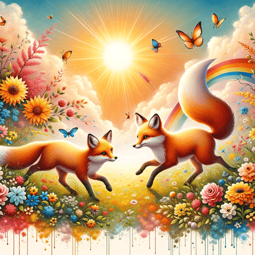 Charming Foxes In The Meadow Paint By Diamonds