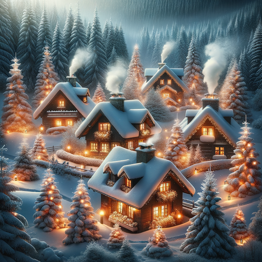 Enchanting Snowy Village Paint By Diamonds