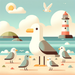 Seagull's Ocean View Soiree Paint By Diamonds Art