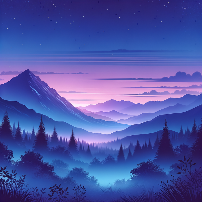 Mountain Twilight Glow Paint By Color