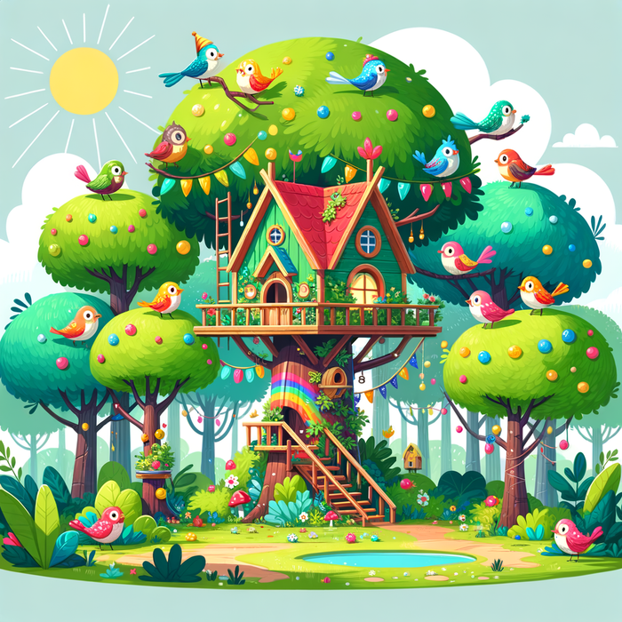 Happy Treehouse Paint By Diamonds Kits