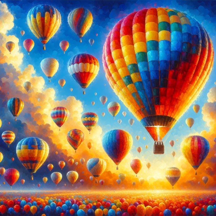 Whimsical Hot Air Balloon Adventure Paint By Color