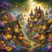 Charming Fairy Village Paint By Diamonds Kits