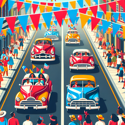 Charming Vintage Car Parade Paint By Color