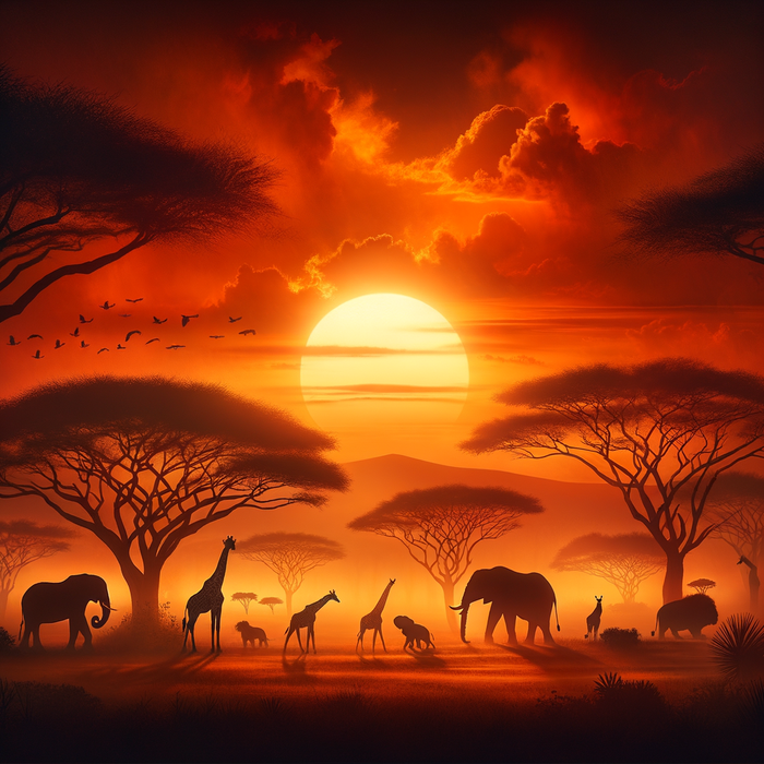 Safari Sunset 5D DIY Paint By Diamond Kit