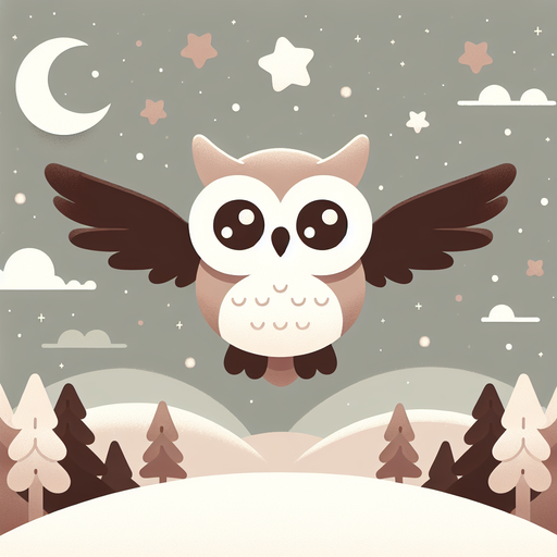 Cute Owl's Night Adventure Paint By Diamonds Art