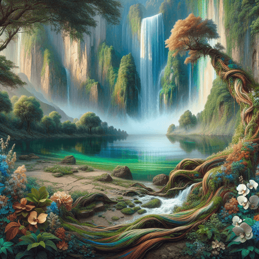 Majestic Waterfall Oasis Painting By Diamonds Kit