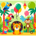 Jungle Animal Party Paint By Diamond