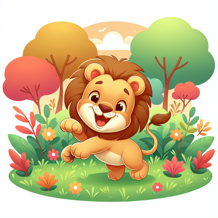 Cheerful Lion Cub Paint By Color