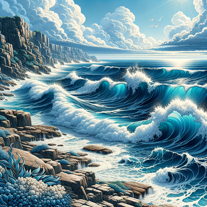 Majestic Ocean Waves 5D DIY Paint By Diamond Kit