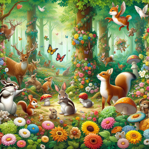 Playful Woodland Friends DIY Paint By Diamonds