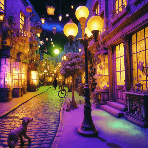 Enchanted Street Scene Painting By Diamonds Kit