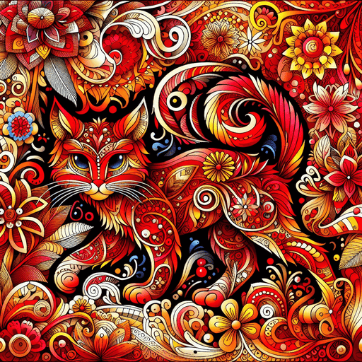 Red Cat Charisma Painting By Diamonds Kit