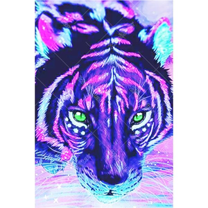 Purple Tiger 5D DIY Paint By Diamond Kit