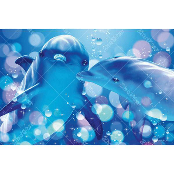 Dolphin Kiss 5D DIY Paint By Diamond Kit