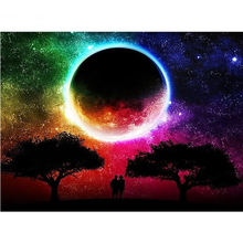 Rianbow Moon Nature Scenery 5D DIY Paint By Diamond Kit