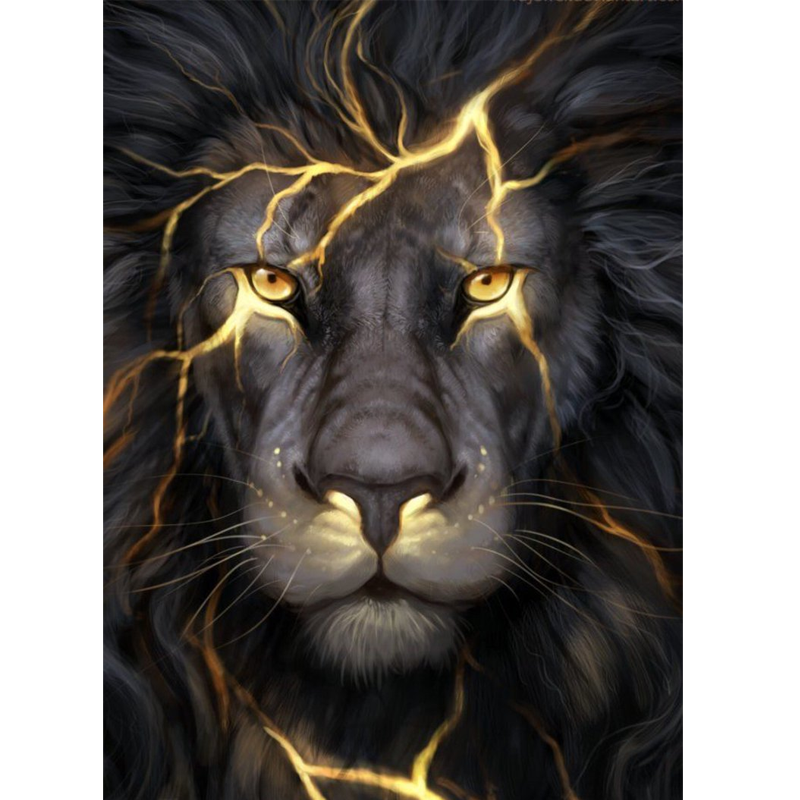 Lightning Lion 5D DIY Paint By Diamond Kit