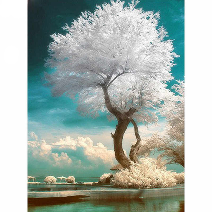 White Tree 5D DIY Paint By Diamond Kit