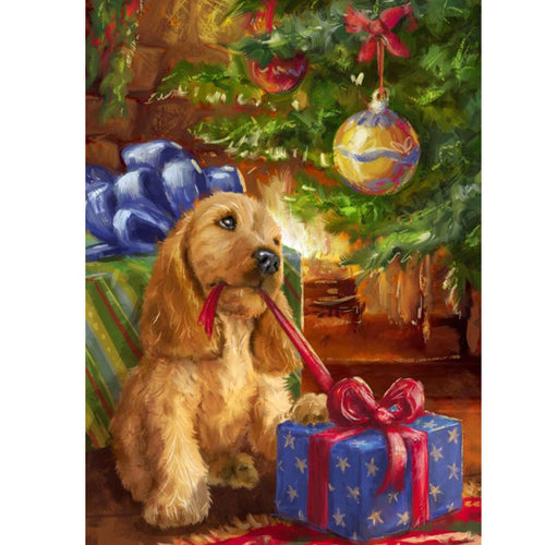 Puppy Gift - Christmas 5D DIY Paint By Diamond Kit