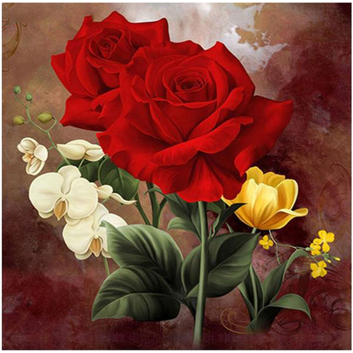 Flowers Roses 5D DIY Paint By Diamond Kit