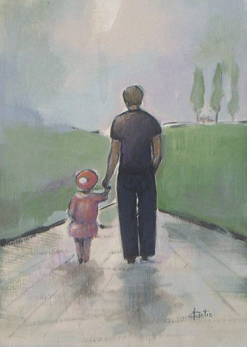 Father Walking With Daughter 5D DIY Paint By Diamond Kit