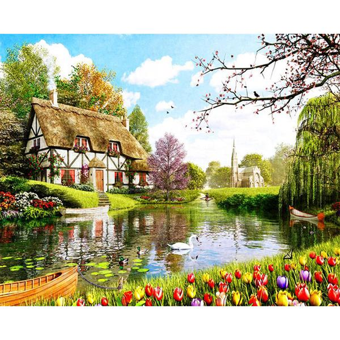 Cottage & Garden 5D DIY Paint By Diamond Kit