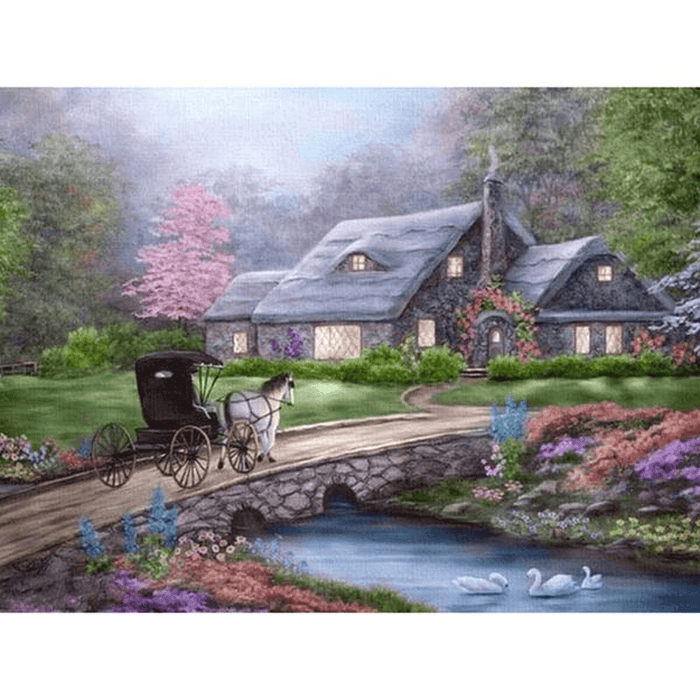 Farmhouse Scenery 5D DIY Paint By Diamond Kit