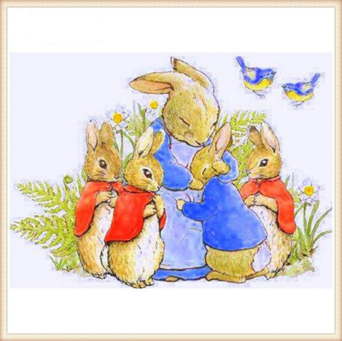 Rabbit Family 5D DIY Paint By Diamond Kit