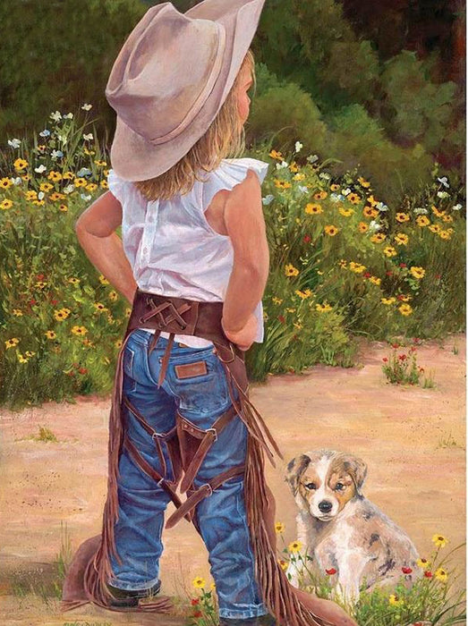 Girl & A Dog 5D DIY Paint By Diamond Kit