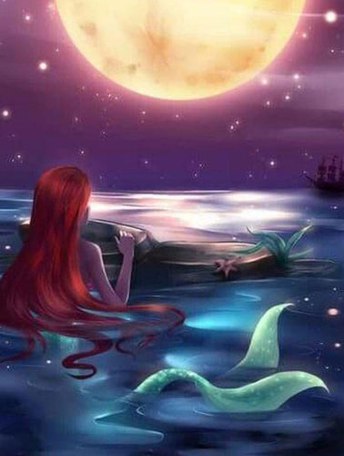 Mermaid Under The Moon 5D DIY Paint By Diamond Kit