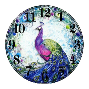 Peacock Clock 5D DIY Paint By Diamond Kit