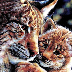 Mother & Baby Tiger 5D DIY Paint By Diamond Kit
