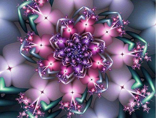 Purple Flowers Under The Lights 5D DIY Paint By Diamond Kit - Paint by Diamond